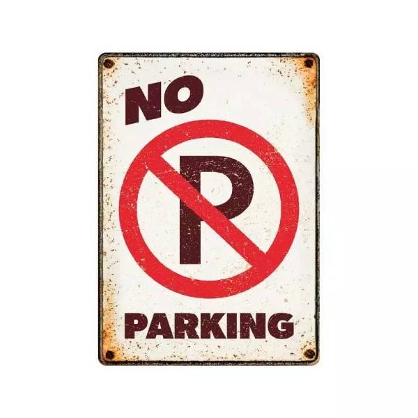 Metallschild "No Parking (v)"